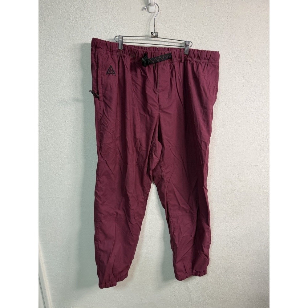 New Nike ACG Mens Trail Hiking Villain Red Plum CD4540-671 Jogger Pants Size 2XL